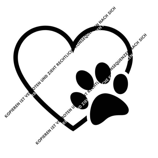 Pfote mit Herz