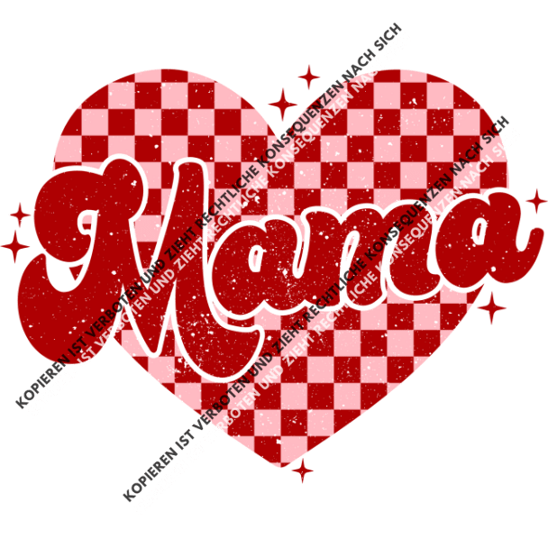 Mama Rotes Herz Mit Kästchen