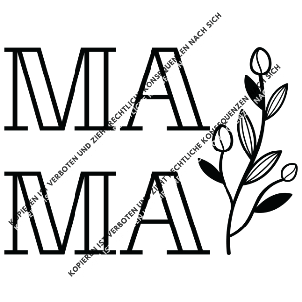 Mama Schrift in Schwarz