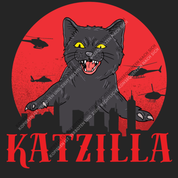 Katzilla –  zerstört Skylines – DTF-Motiv für Humor & Power