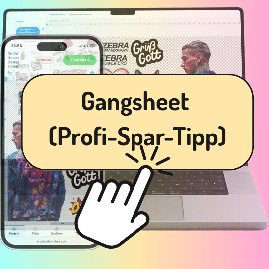 DTF Gangsheet Konfigurator: Der Profi-Spar-Tipp von ZebraTransfers. Mehrere Motive als Meterware günstig auf einer Rolle kombinieren und drucken.